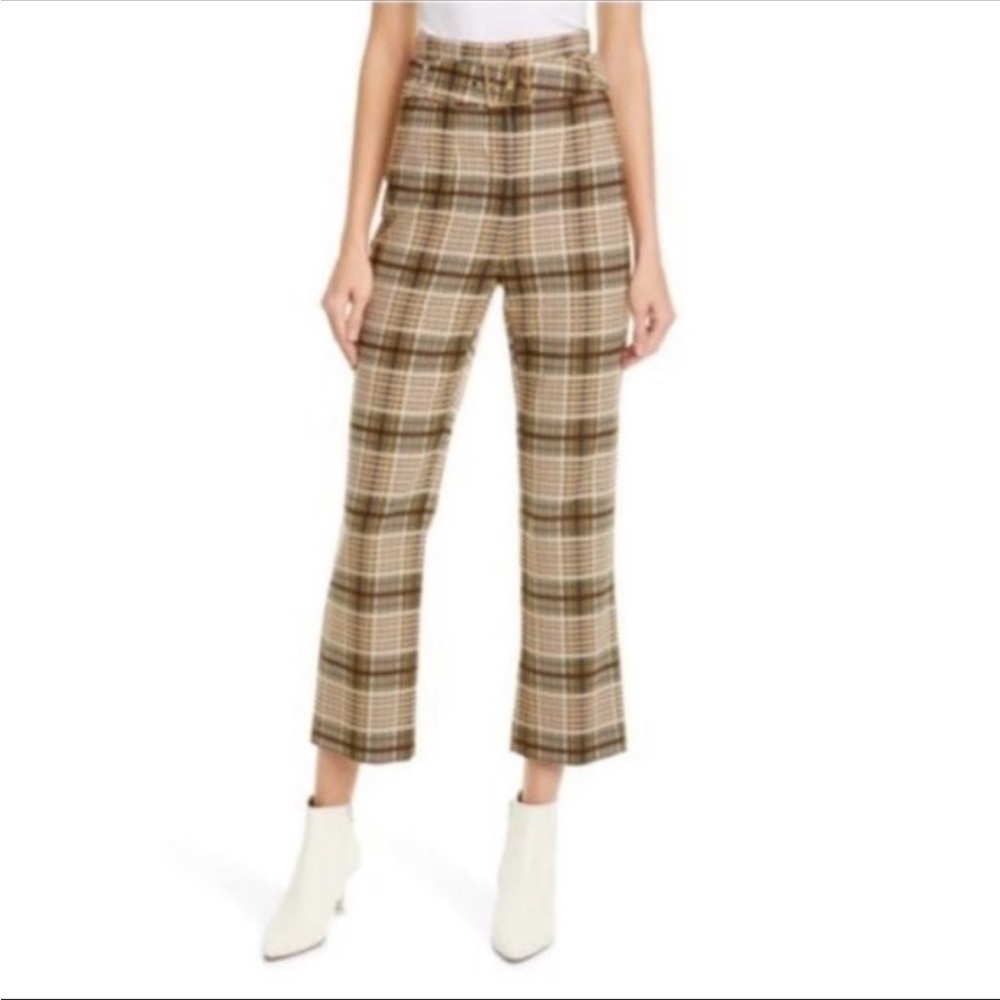 🔥🔥🔥NEW Jonathan Simkhai Plaid Belted Trousers Pants